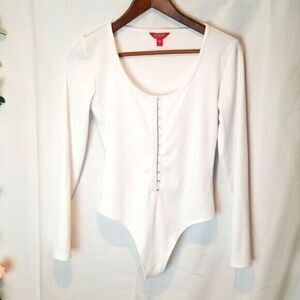 Guess Ribbed Bodysuit White Long sleeves Size‎ Small